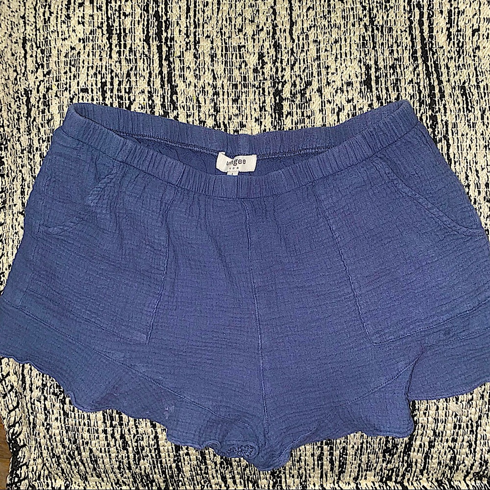 Umgee Blue Cotton Comfy shorts